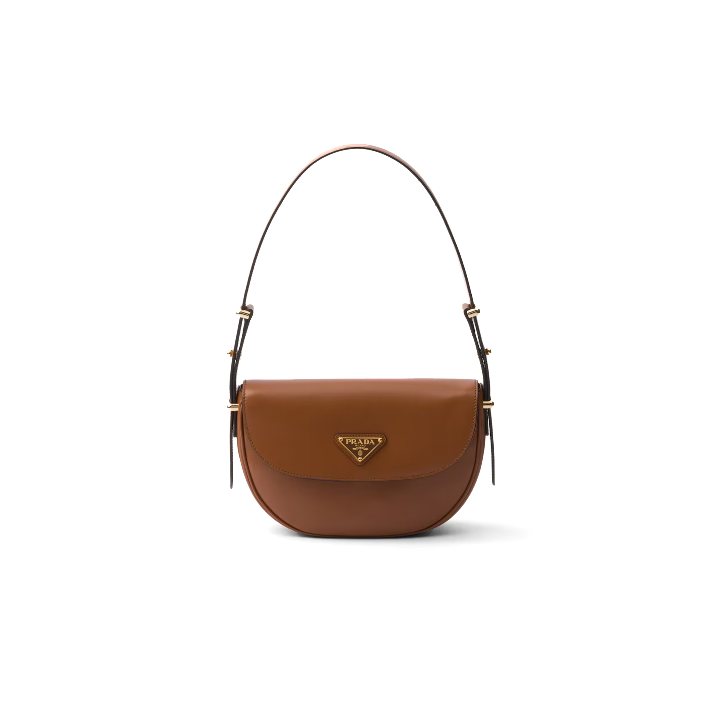 Pra*a arquÉ leather shoulder bag with flap 1bd365 (23*12*6cm)